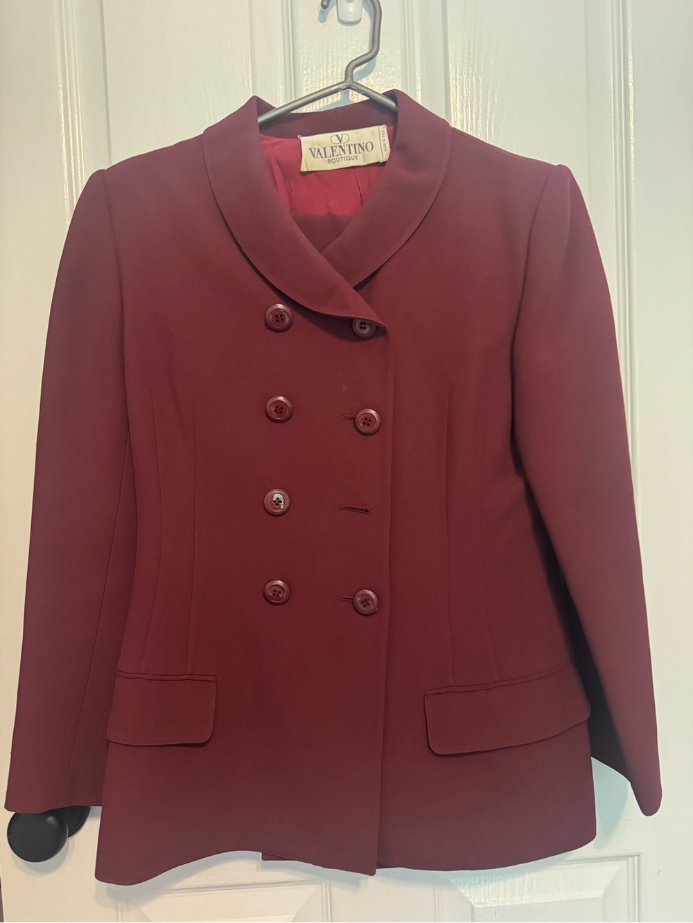 Vintage Valentino Boutique Burgundy Trouser Suit Size 10